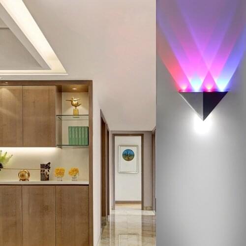 5W Aluminum Triangle Led Wall Lamp AC90-265V High Power Led Modern Home Lighting Indoor Outdoor Party Home Lighting