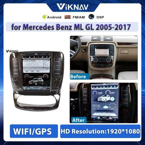 Android Auto Radio Vertical Screen Stereo Receiver DVD Multimedia for Mercedes Benz ML GL 2005-2017 player Recorder