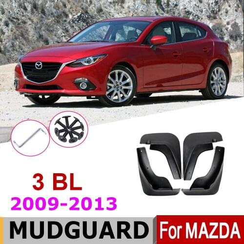 Car Mud Flaps For Mazda 3 2010 BL Axela Sedan 2014-2008 4Pcs Molded Mudflaps Splash Guards Mud Flap Mudguards Fender 2012 2011