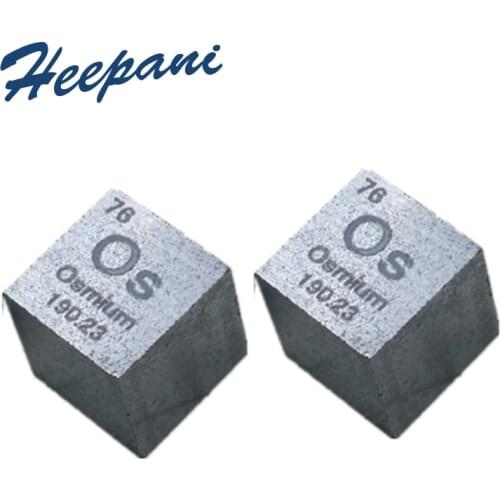 Free shipping Osmium metal cube10mm 99.95% Os density element periodic table ingot / pellet