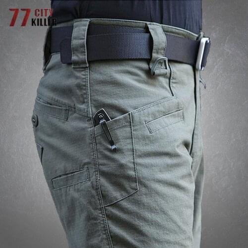 Tactical Army Pants Mens Casual Waterproof Wear-resistant Multi-pocket Cargo Hiking Pants Male Outdoor Commute Military Trousers