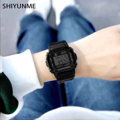 SHIYUNME Men Digital Watch Mens and Womens Square Sports Clock G Shock Waterproof 30M Digital Watch Military Clock Смотреть