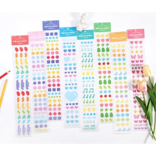 Color Cute Elements Long Strips Tape Die-cut Stickers Bullet Journaling Accessories Stickers Aesthetic Decorative Small Patterns