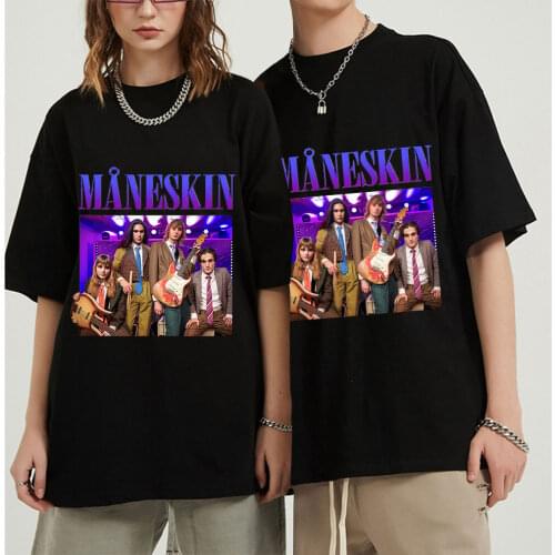 Maneskin Band T Shirt 2021 New Summer Fashion Men Women Casual Hip Hop T-Shirt Hot Harajuku Tops Tee Shirt Vintage Tshirts