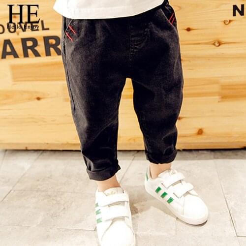 HE Hello Enjoy Kid Pants Children Boys Autumn Casual Solid Jeans Pant Spring Boys Trousers Full Length Harem Pants Boys bottoms