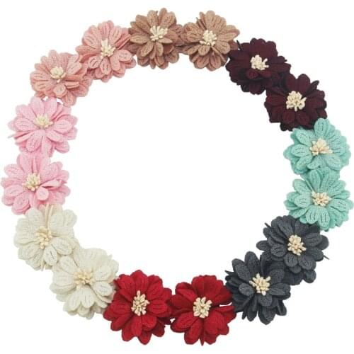 4.5cm 12pcs/bag artificial flower craft fabric flower women headband DIY supplies bride bouquet decorations
