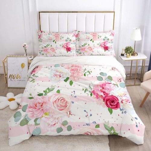 3D Bed Linen Set Flower Designer Bedding Set Duvet Cover Set Quilt Covers Sets Comforter Case King Queen Full Size Bedclothes