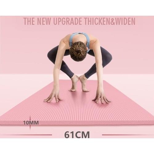 Exercise Mat Yoga Mat Gym Workout Pilates Fitness Mats Training Non-Slip Sport Mat 183*61cm*10mm Balance Pads Lose Weight Unisex