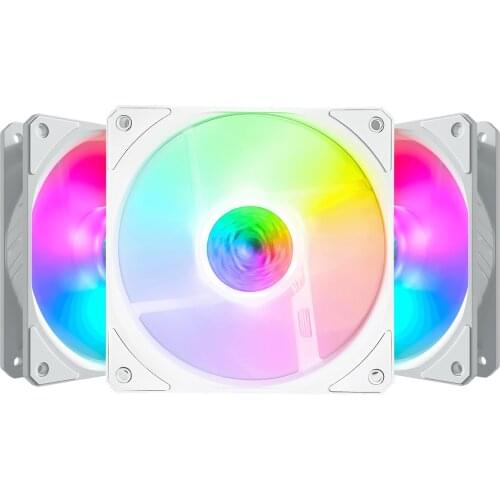 Cooler Master 120/140 ARGB White 12cm/14cm Case Fan 120mm/140mm 5V Addressable RGB SYNC PWM Quiet Chassis Cooling CPU Cooler Fan