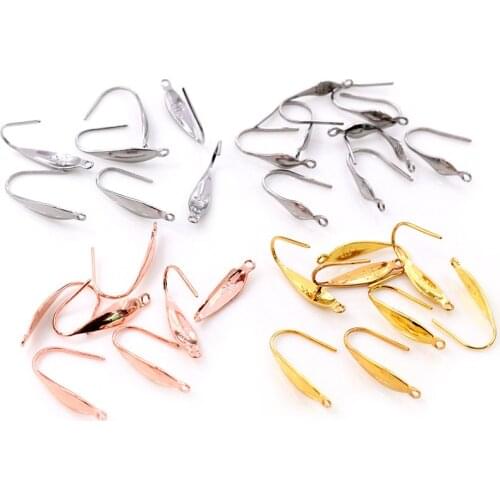 NO Fade) 20*10mm 20pcs/Lot 316 Stainless Steel Gold Rose Gold High Quality Earring Hooks Wire Settings Base Settings Whole Sale