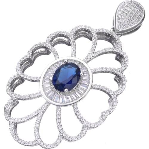 New Micro Pave Jewelry Hollow Flower Charms Pendants For Bracelets & Necklaces Big Copper Micro Pave Charms Bijoux Berloques