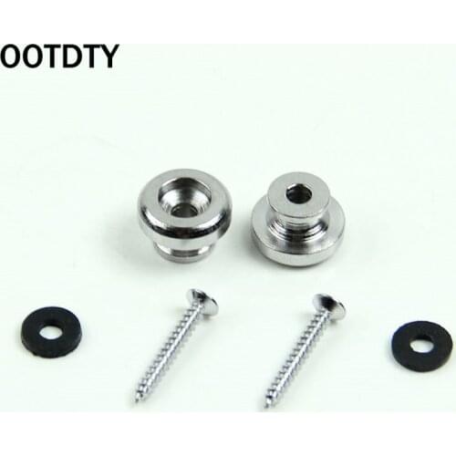 OOTDTY 2 Chrome Strap Button Locks Washer Screws Replacement Part For Mandolin Guitar