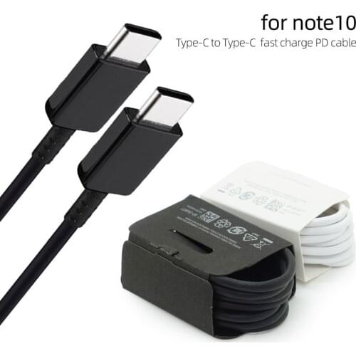 Wholesale 100pcs/lot Fast Charger type-c to type-c Charging cable PD cable for Samsung Note10 mobile cell phone paper package
