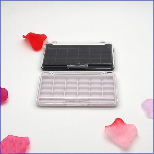 Cosmetic Tool 24 Colors Eye Shadow Palette Transparent Cover Empty Eyeshadow Compact Lipstick Packing Box Sample Test Case 10pcs