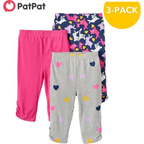 PatPat New Arrival Spring and Autumn 2021 3-piece Toddler Girl Love Rabbit Allover Print Leggings Childrens Clothing