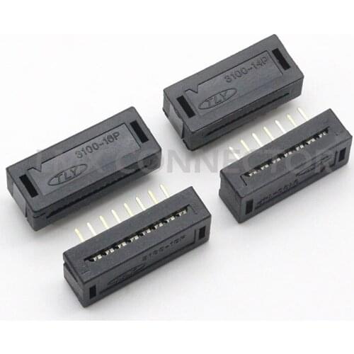 100PCS 2.54mm Flat Cable Connector 14P 16P 20P 28P 40P Copper Gold Plated 3100 IDC Ribbon Cable Connector