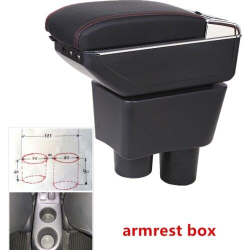 For Nissan Sunny Versa armrest box USB Charging heighten Double layer central Store content cup holder ashtray accessories