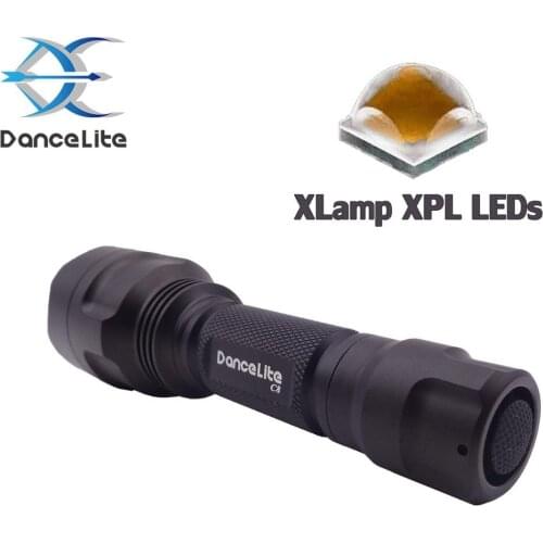 Durable DanceLite C8 with XLamp XPL V5/V6 1/3/5 MODE 10W LED Flashlight Lantern For 18650