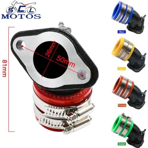 Sclmotos-for Yamaha 100 JOG100 RSZ100 PE27 PE30 CVK24 26 CVK30 Motorcycle Fuel Supply Carburetor Manifold Intake Pipe Adapter