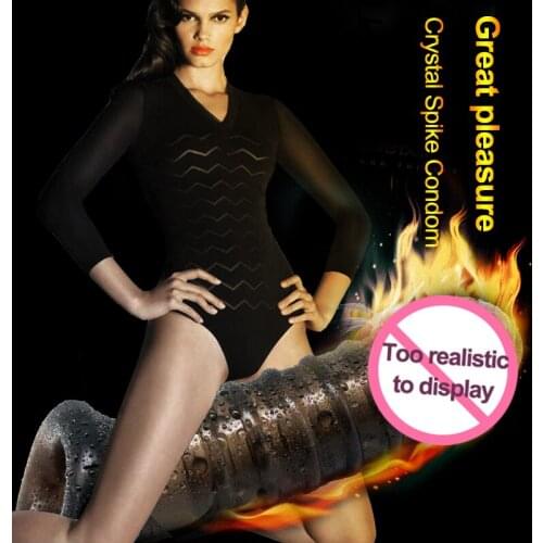 Erotic Adult Sex Shop Large Granule Beads Crystal Spike Condom Anal Plug Penis Rings Prostate Massage stimulate Orgasm Sex Toys