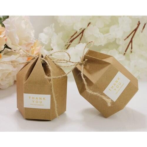 Hexagon Suitcase Candy Boxes Travel Gift Box Paper Wedding Birthday Christmas Favor Present Boxes Packing thank you