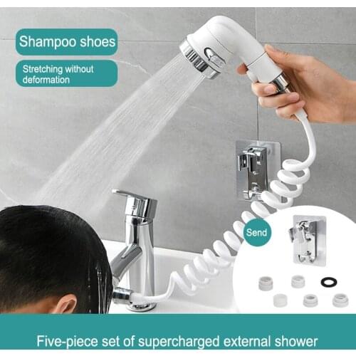 Bathroom Wash Face Basin Water Tap External Shower Hand Toilet Faucet Filter Flexible Suit Wash Hair Sink Faucet Water Saving