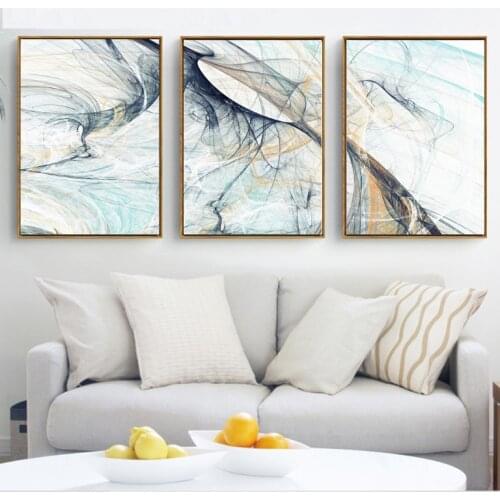 Modern Simple Abstract Psychedelic Line Art Canvas Painting Poster Home Decoration for Living Room No Framed