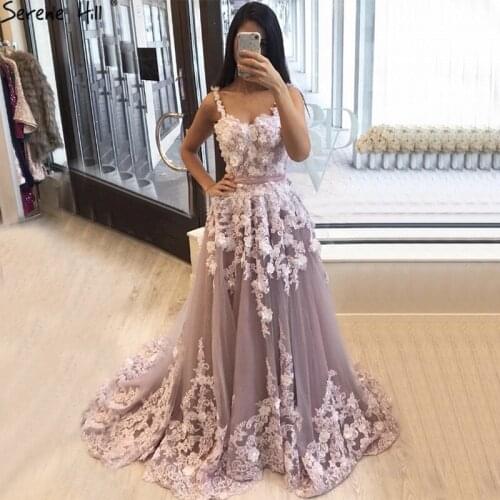 Custom Made Sleeveless Lilac Formal Dresses Handmade Flowers Photography Sexy Evening Dress 2020 HA2224