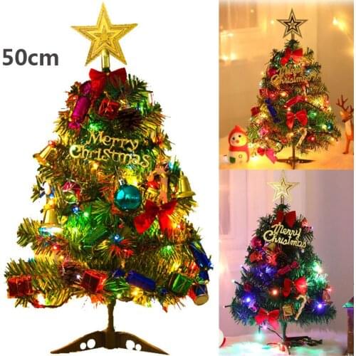 50Cm Led Nightlight Mini Christmas Tree Ornaments Set Party Holiday Supplies Desktop Xmas Tree for Home New Year Decoration Gift