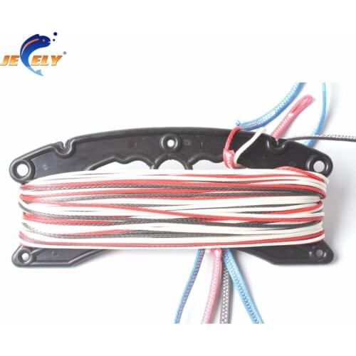 UHMWPE fiber 4 line(1red in 350kg,1black in 350kg,2white in 400kg) x 22m kitesufing line set end looped
