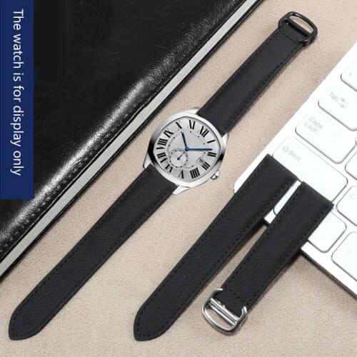 CICIDD Waterproof Nylon Strap Black Bracelet Folding Buckle Fir Tank Solo Males And Females Canvas Watch Chain 18 20mm