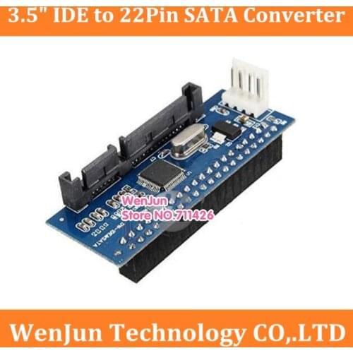 High Quality 40Pin 3.5" IDE to 22Pin SATA Adapter Converter Hard Disk Drive Connector Chipset