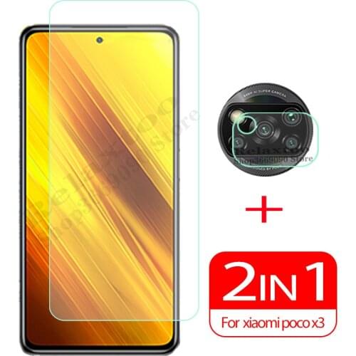 Xiomi poco x3 Glass 2-in-1 camera lens protective glass for xiaomi poco x3 x 3 3x NFC pocox3 pocophone x3 screen protector Film