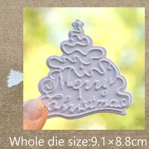 XLDesign Craft Metal Cutting Die cut dies 2pcs Merry Christmas letter tree scrapbook Album Paper Card Craft Embossing die cuts