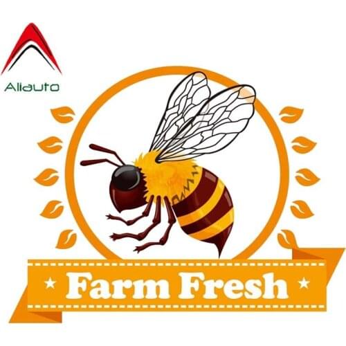 Aliauto Funny Car Sticker Farm Fresh Bee PVC Originality Decal Accessories for Volkswagen Polo Ford BMW Audi.14CM*11CM