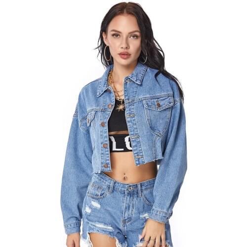 YYCZF Women SP & AU 2021 Denim Jackets Turn-down Collar Casual Short Fashion Loose Strert Style Jean Coat Female Outwear