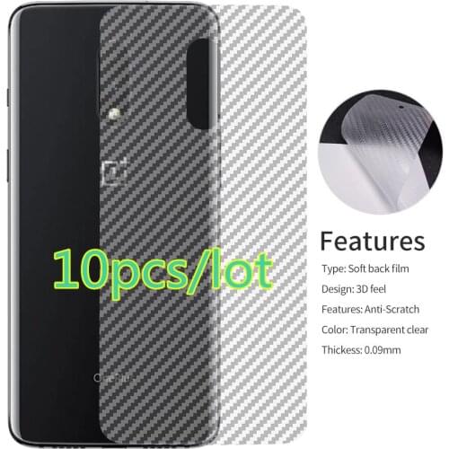 10pcs/lot For OnePlus X 6T 6 5 5T 3 3T 2 One plus 6 6T X Carbon Fiber Film Back Screen Protector Sticker Protective Clear Film