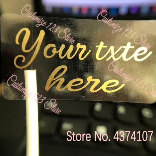 100 pcs Gold /Silver /White Clear Label Custom Transparent Labels,Wedding party Favor Stickers handmade Label Clear