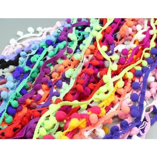 140 yards mix color Pom Pom Trim Ball Fringe 1" Wide Sewing Craft DIY Crafting Packaging Card Making 7 color mix or you pick