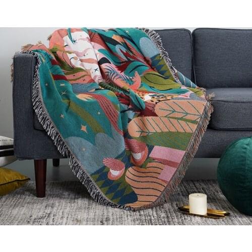 Throw Blanket 2 Sides Sofa Covers Cobertor Tassel Dust Cover Air Conditioning Blankets For Bed