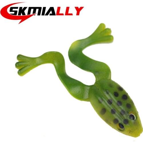 2pcs Fishing Lure Quality Soft Frog Lure with Salt 8.5cm/12.6g Wobbler With 2 T tails Buzz Frog Bass Lure Slow Sinking