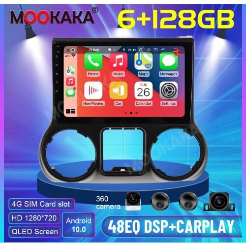 6+128 Android 10.0 For Jeep grand wrangler 2011-2016 Car multimedia player Stereo Screen PX6 Radio Audio GPS Nav 3D 360 Camera