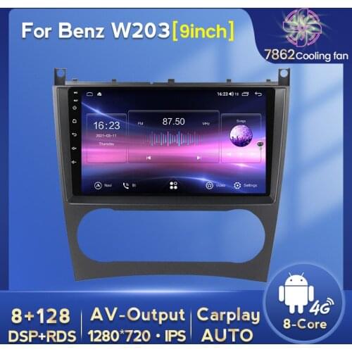 6G + 128G Android 10 QLED Car radio GPS For Mercedes Benz W203 W209 W219 W169 A160 C180 C200 C230 C240 CLK200 auto audio stereo