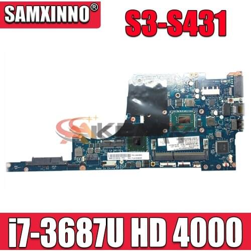 Akemy 04X2003 VIUS1 LA-9611P laptop motherboard For lenovo Thinkpad S3-S431 S431 14'' core i7-3687U HM77 Intel GMA HD 4000
