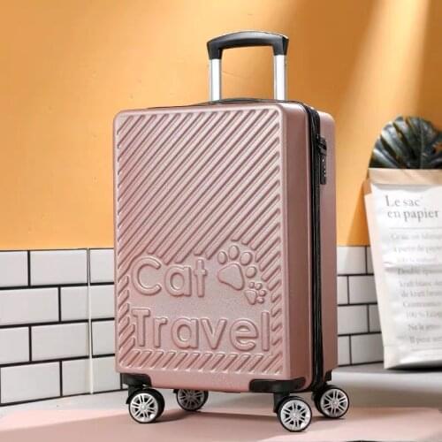 Kids suitcase Cute cat rolling luggage travel trolley suitcase childrens big bag Women cartoon carry on cabin luggage student