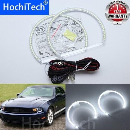 For ford mustang 2010 2011 2012 Ultra bright SMD white LED angel eyes 2600LM 12V halo ring kit daytime running light