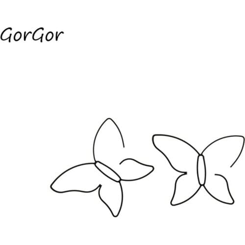 GorGor Dangle Earrings Women Alloy Pattern Butterfly Line Hyperbole Style Minimalist Creative Fashion Party Jewelry EZ-918