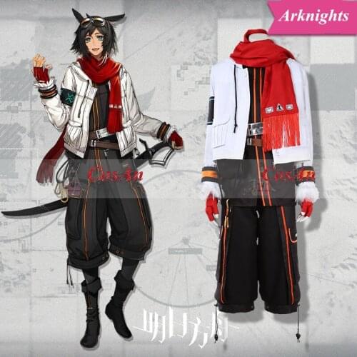Hot Game Arknights Courier Cosplay Costume Creamy Full Set Combat Uniform Suit Unisex Party Role Play Clothing Custom-Make Any