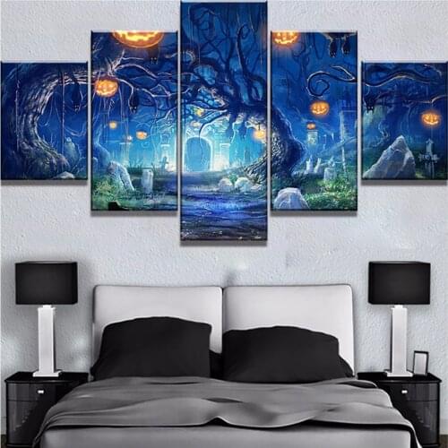 Halloween night scenery Diamond Painting 5 piece Full Square Round Drill Diamond Embroidery Mosaic craft supplies decor