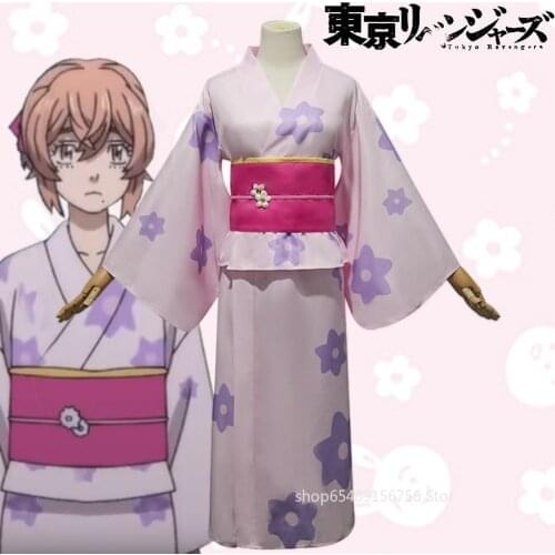 Anime Tokyo Revengers Hinata Tachibana Cosplay Costume Halloween Christmas Party Outfit Uniform Adult Suit Kimono Women Girls